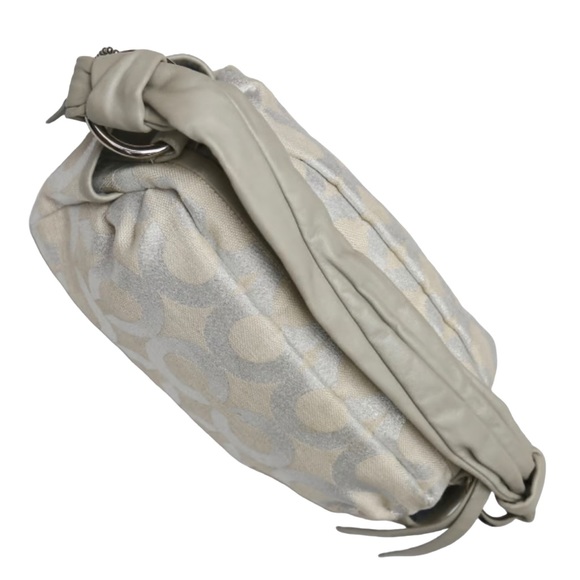 COACH 13507 Parker Op Art Canvas Silver/Gray  Jacquard Signature C Shoulder Bag - Picture 4 of 7